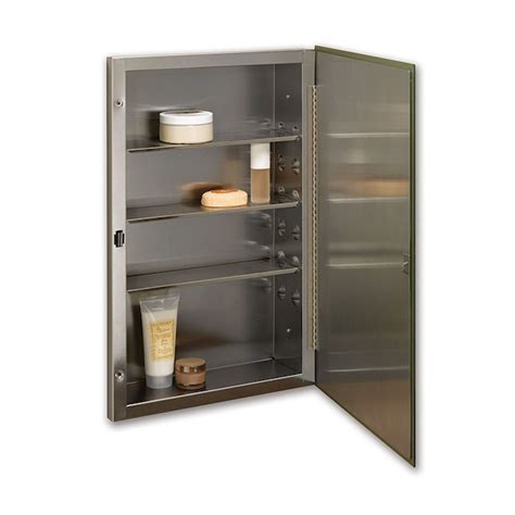 jensen 84024ssx stainless steel frame medicine cabinet 16 x 26|16 in. Recessed Mount Medicine Cabinet in Stainless Steel.